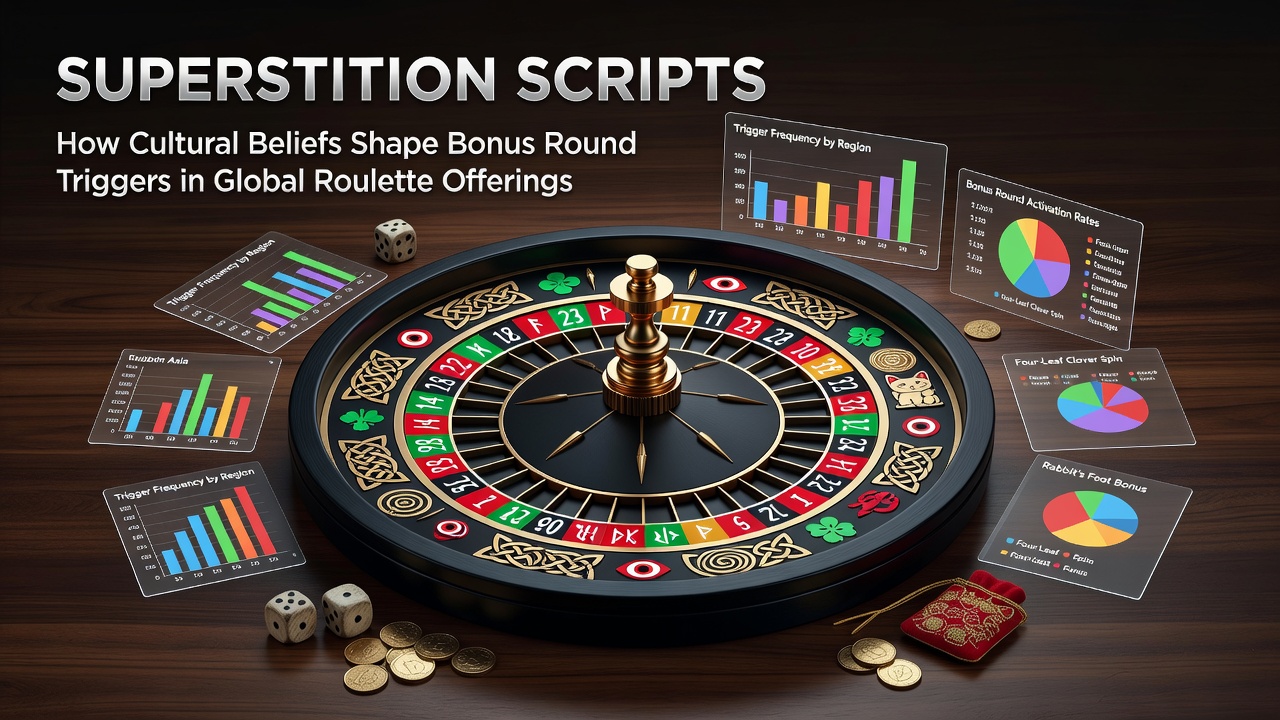 Roulette wheel incorporating symbols from multiple cultural traditions including lucky numbers and avoidance patterns